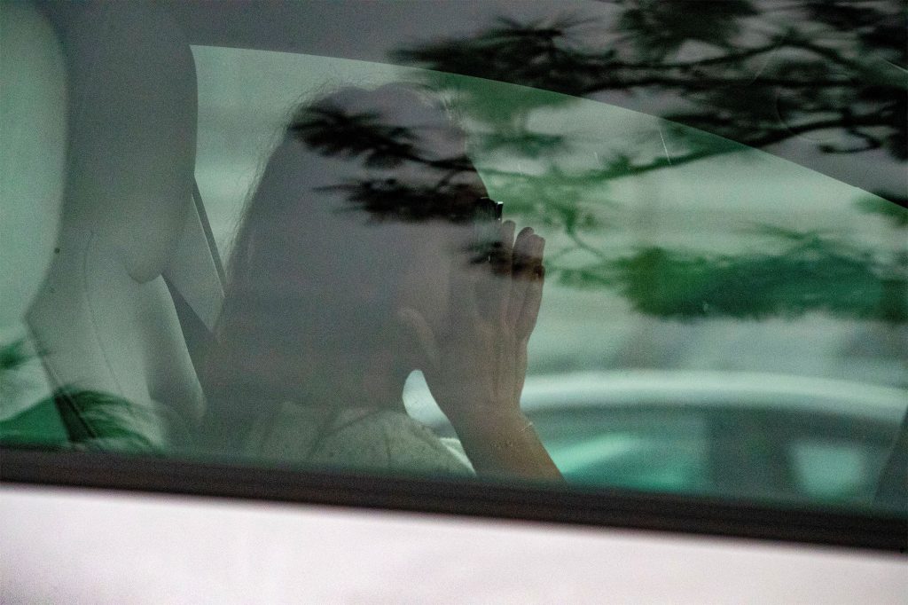Chris Noth’s wife Tara Wilson seen crying in her car in LA sans wedding band