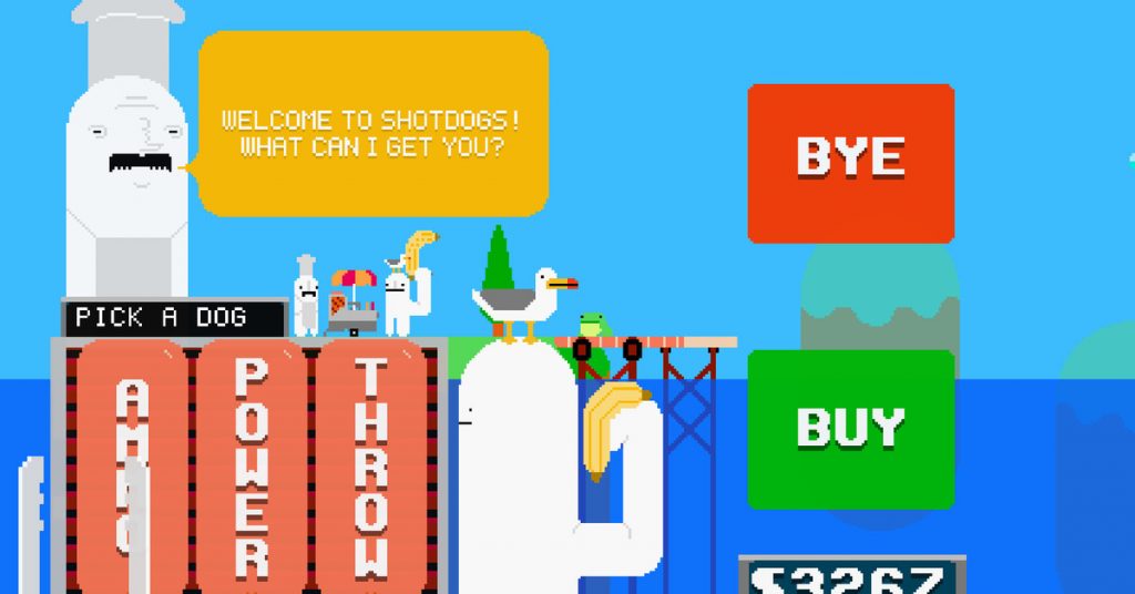 Launch hot dogs across the sea in this throwback to Flash-era games