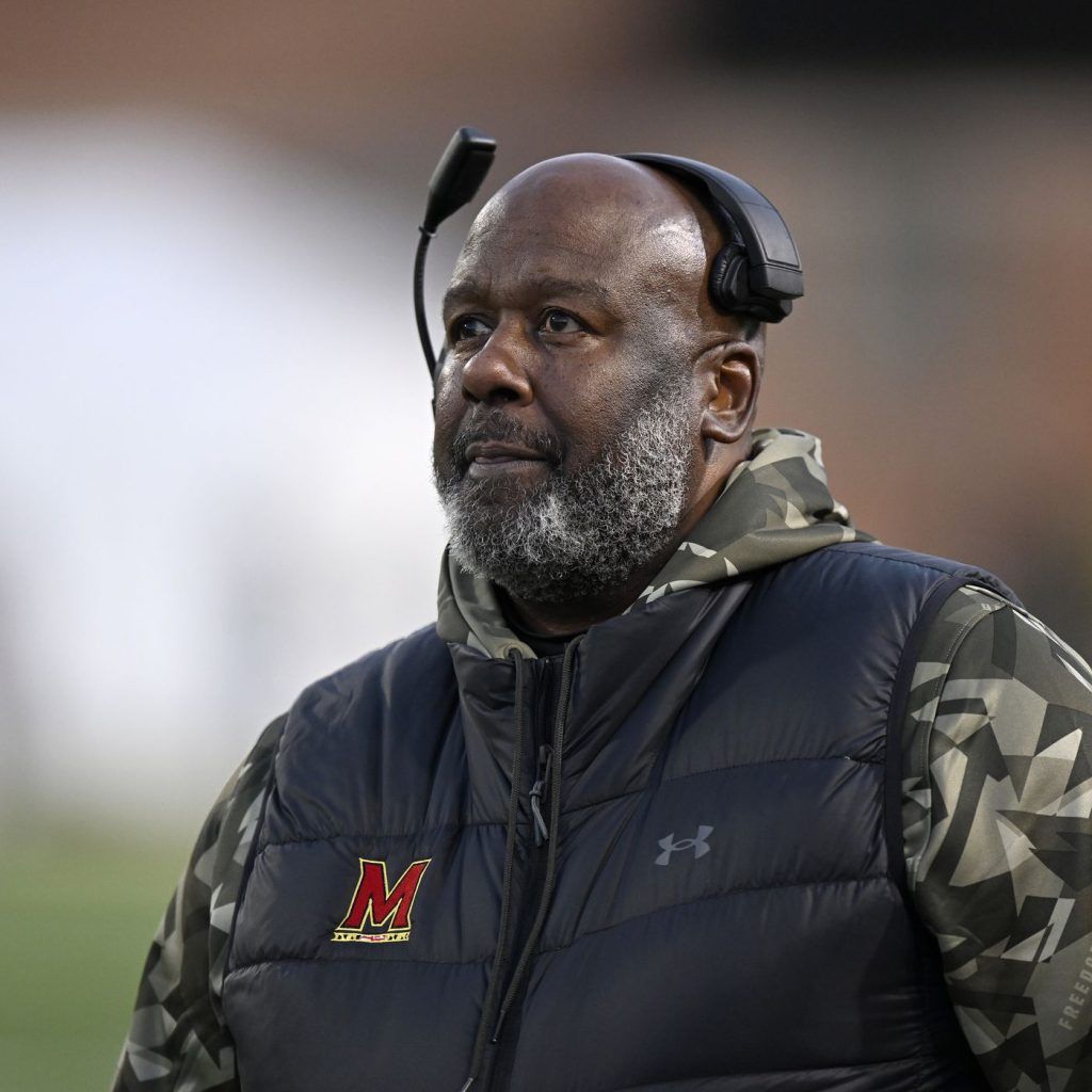 Maryland Coach Mike Locksley Wore A Gigantic Hat As He Got A Ton Of Mayo Dumped On Him